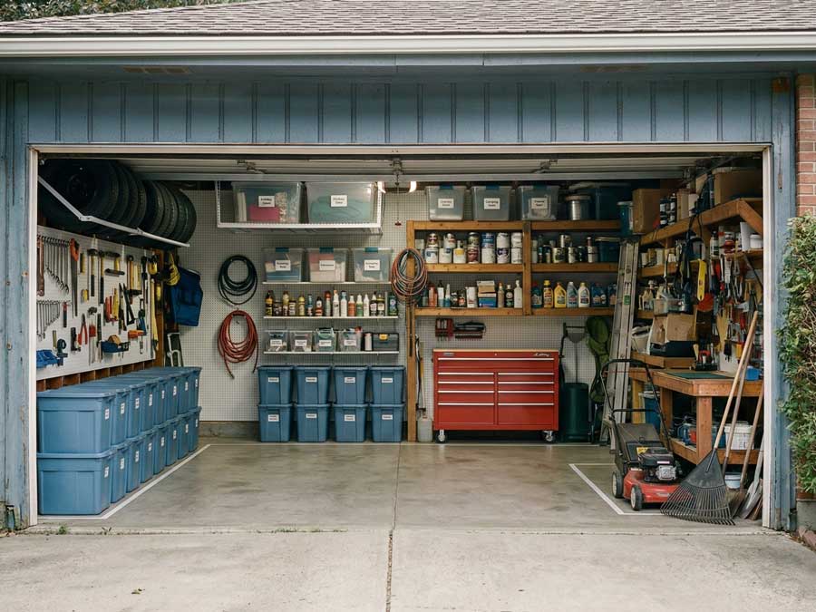 Organized garage after StowFindSell